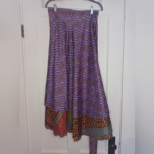 Reversible silk skirt